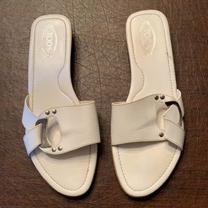 Tod’s white sandals.  Size women’s 6.5.